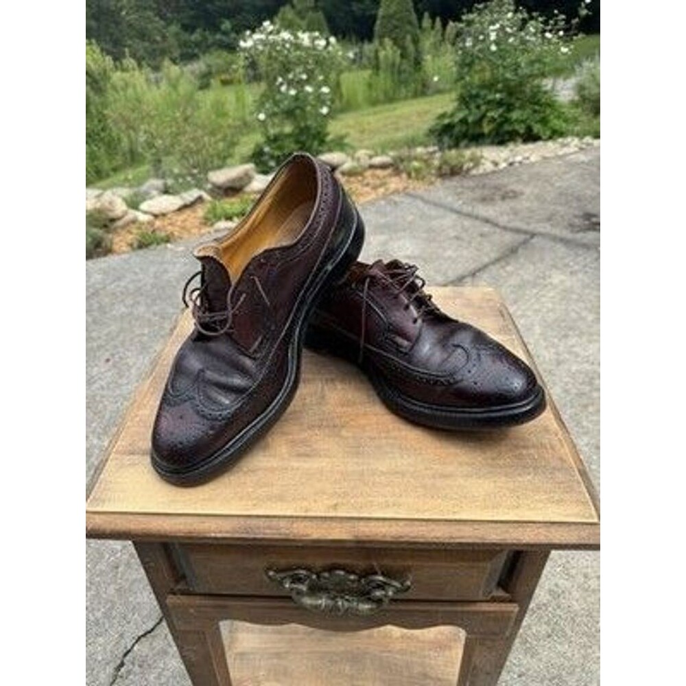 Vtg Florsheim Imperial Kenmoor 93602 Brown Longwing Blucher Shoes 10.5 D 5-Nail